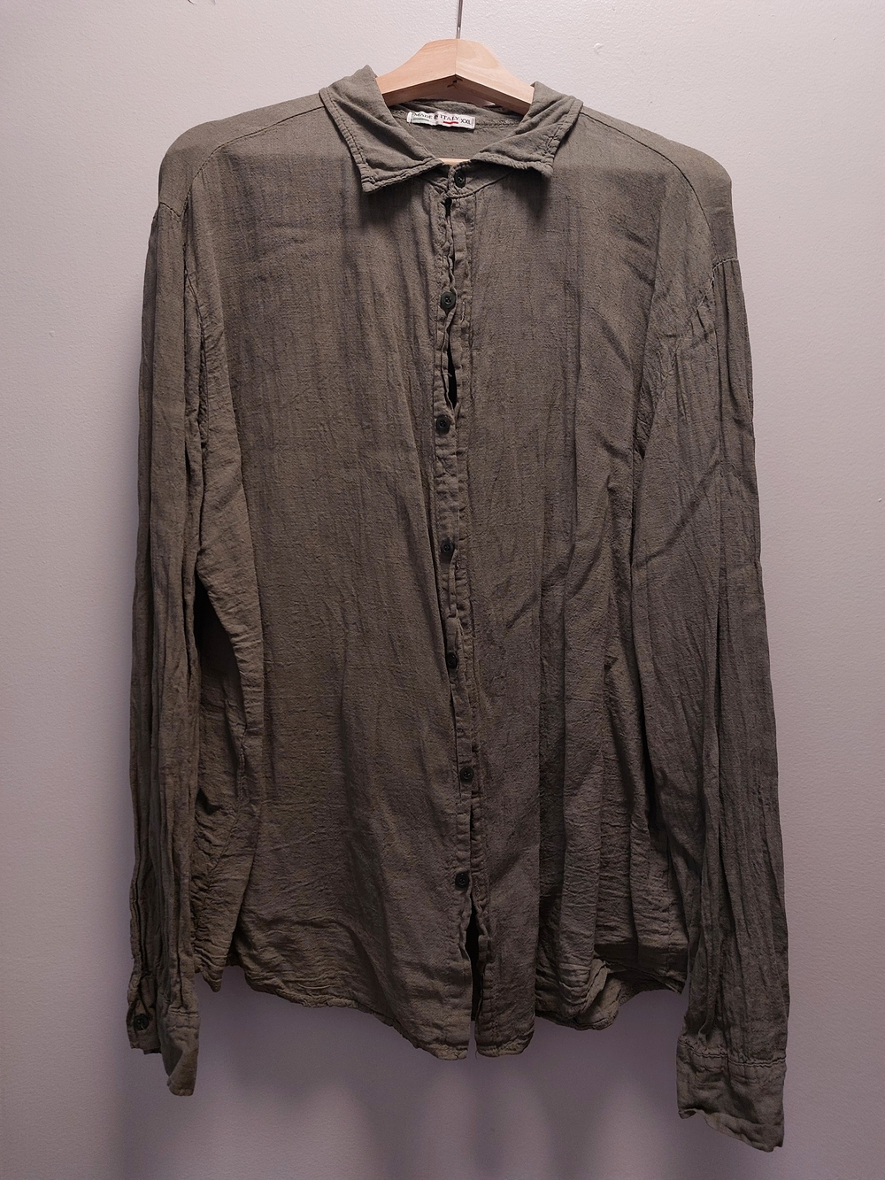 Olive Linen Button Up Shirt